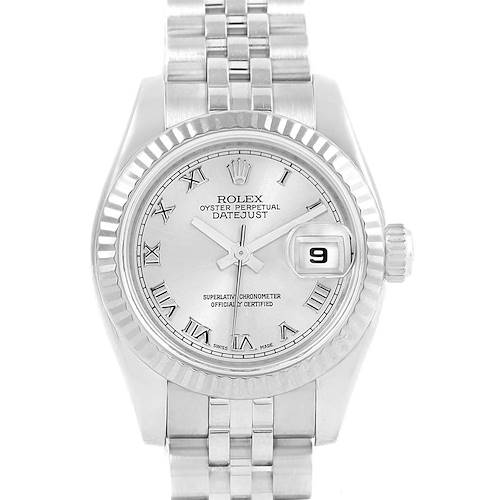 Photo of Rolex Datejust Steel White Gold Silver Dial Ladies Watch 179174 Box Card
