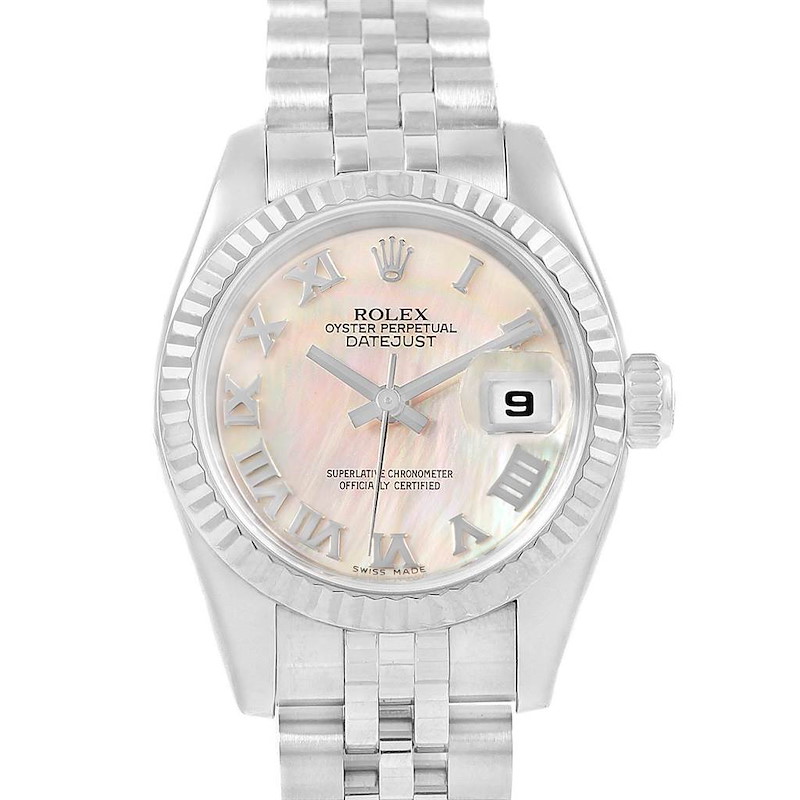 Rolex Datejust Steel White Gold MOP Dial Ladies Watch 179174 Box Papers SwissWatchExpo