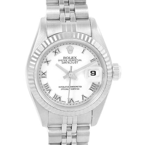 Photo of Rolex Datejust Ladies Steel White Gold Silver Roman Dial Watch 79174