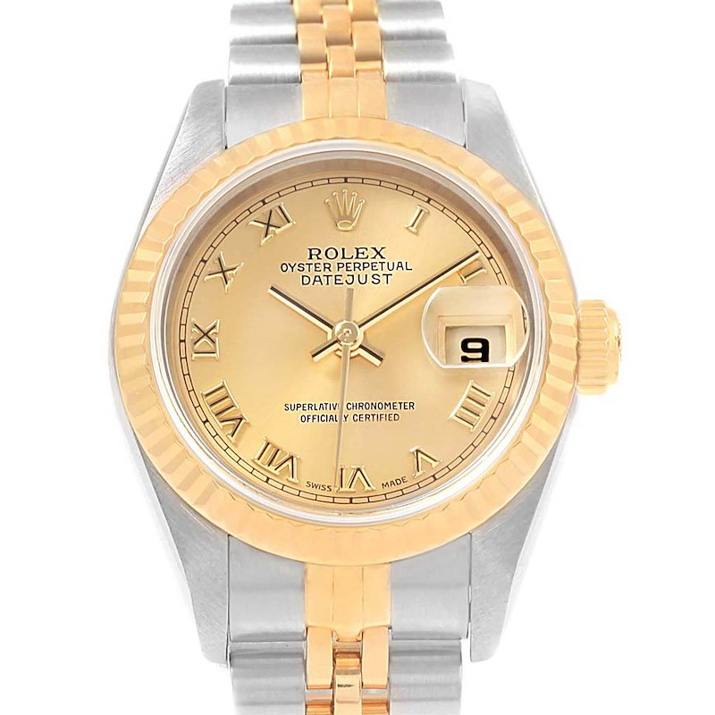 Rolex Datejust Steel Yellow Gold Roman Dial Ladies Watch 79173 Box Papers SwissWatchExpo