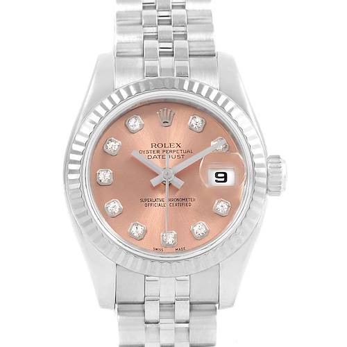 Photo of Rolex Datejust Steel White Gold Salmon Diamond Dial Ladies Watch 179174