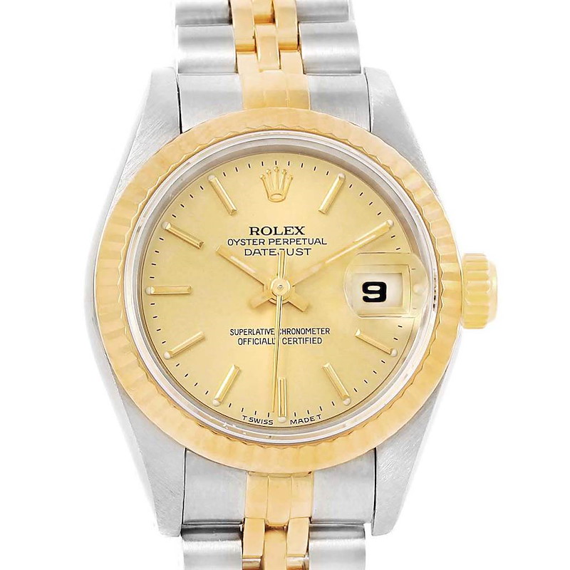 Rolex Datejust 26mm Steel 18K Yellow Gold Ladies Watch 69173 SwissWatchExpo