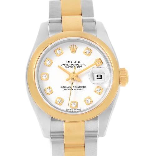 Photo of Rolex Datejust Steel Yellow Gold White Diamond Dial Ladies Watch 179163