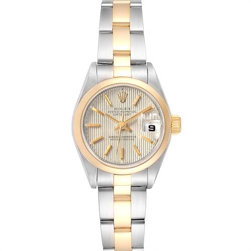 Photo of Rolex Datejust Steel Yellow Gold Tapestry Dial Ladies Watch 79163 Box