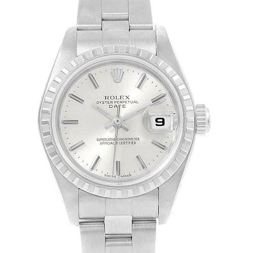 Photo of Rolex Date Silver Dial Oyster Bracelet Ladies Watch 79240 Box