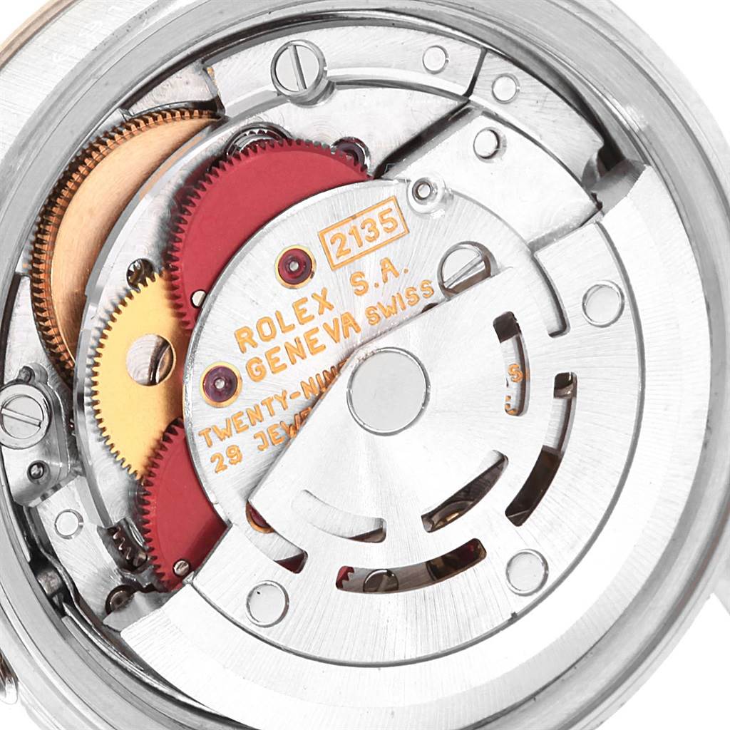 The image shows the internal mechanism of a Rolex Datejust 69174 Women's Stainless Steel Silver Dial 69174 Women's Stainless Steel Silver Dial watch viewed from the back.