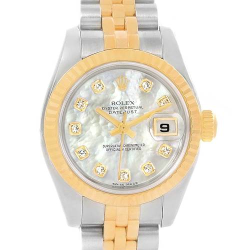 Photo of Rolex Datejust 26 Steel Yellow Gold MOP Diamond Ladies Watch 179173