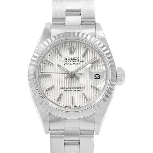 Photo of Rolex Datejust 26 Steel White Gold Tapestry Dial Ladies Watch 69174