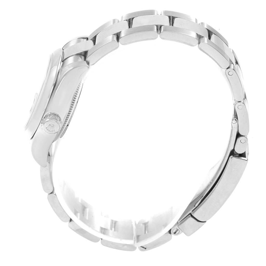 This image shows a side view of the bracelet and the case of the Rolex Datejust 179160 Women's Stainless Steel Silver Dial 179160 Women's Stainless Steel Silver Dial watch.