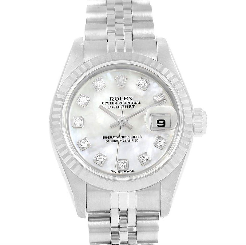 Rolex Datejust MOP Diamond Steel White Gold Ladies Watch 79174 Box Papers SwissWatchExpo