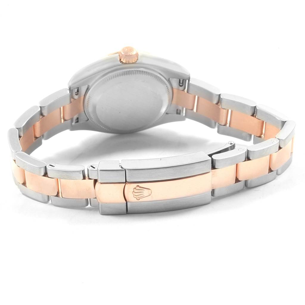 This image shows the back and bracelet of a Rolex Datejust 179171 Women's Steel and Gold (two tone) Black Dial 179171 Women's Steel and Gold (two tone) Black Dial watch.