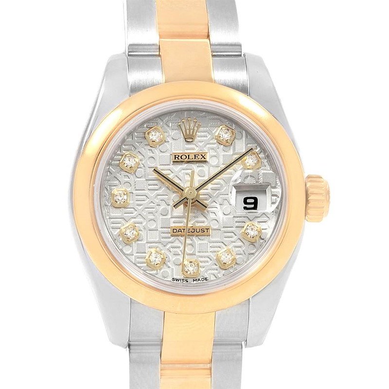 Rolex Datejust Steel Yellow Gold Anniversary Diamond Ladies Watch 179163 SwissWatchExpo