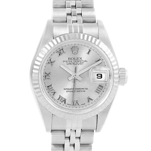 Photo of Rolex Datejust Ladies Steel White Gold Silver Dial Watch 79174