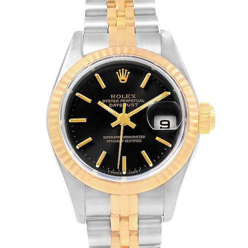 Photo of Rolex Datejust 26 Steel Yellow Gold Black Dial Ladies Watch 69173