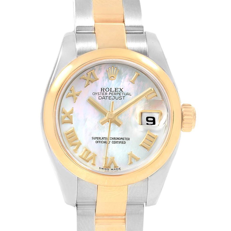 Rolex Datejust 26 Steel Yellow Gold MOP Roman Dial Ladies Watch 179163 SwissWatchExpo