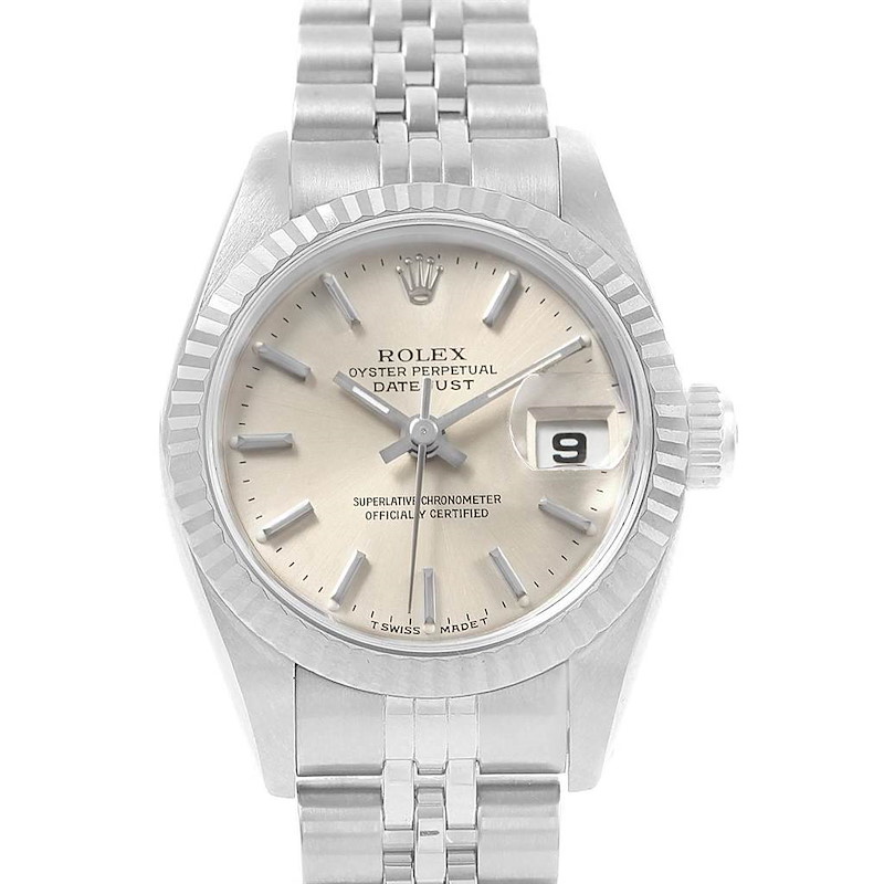 Rolex Datejust 26 Steel White Gold Fluted Bezel Ladies Watch 69174 SwissWatchExpo