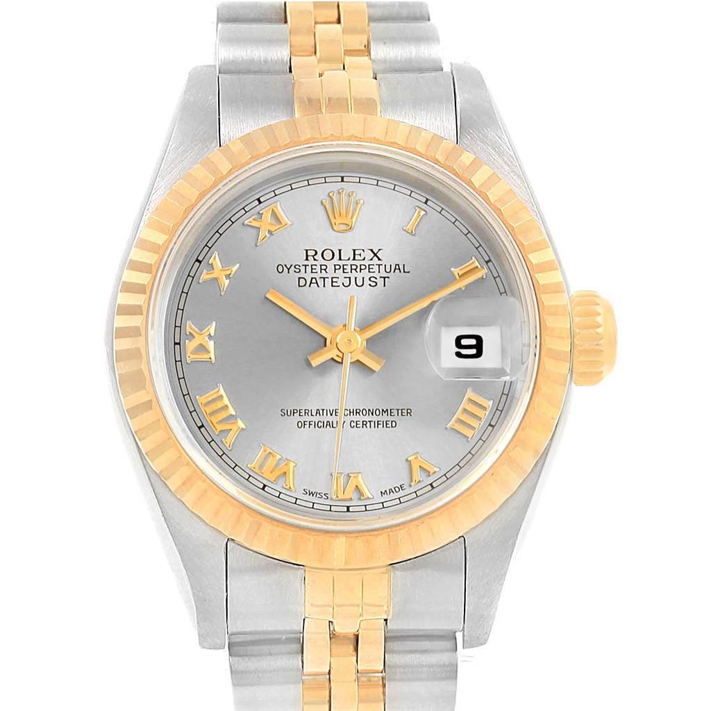 Rolex Datejust Steel Yellow Gold Slate Roman Dial Ladies Watch 69173 ...