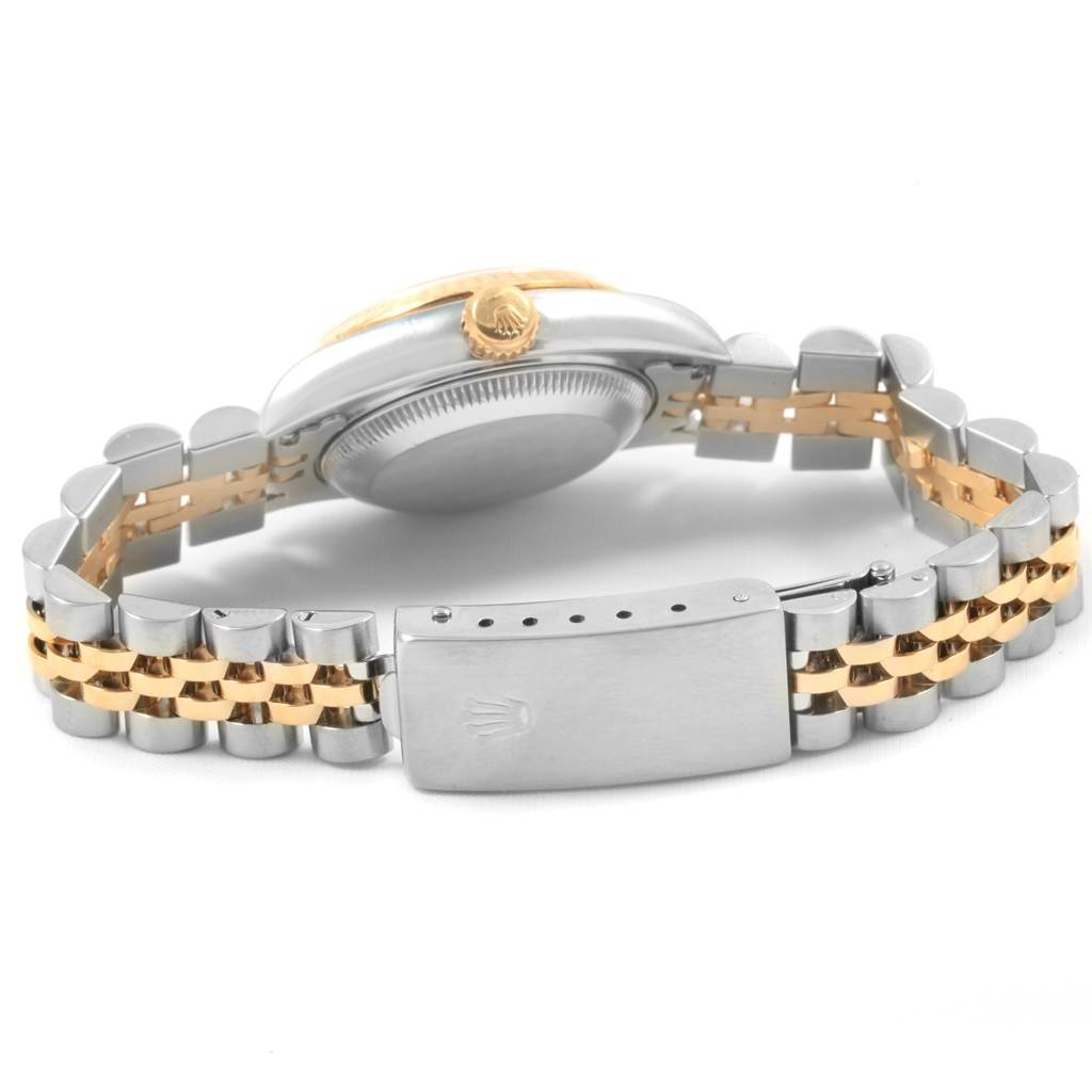 This image shows the side profile, case back, and bracelet of the Rolex Datejust 19784 Women's Stainless Steel White Dial 19784 Women's Stainless Steel White Dial watch.