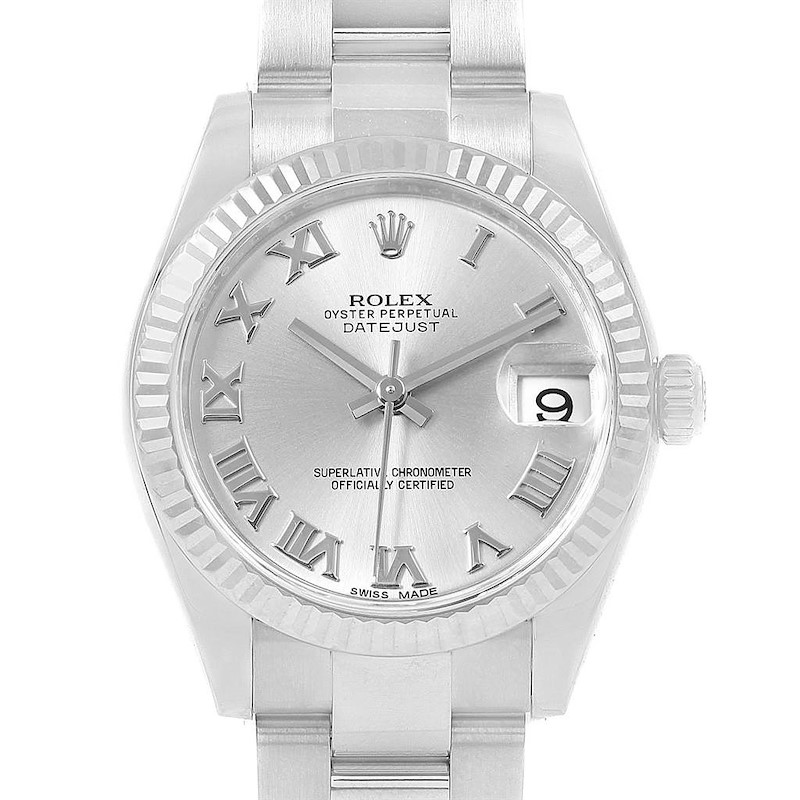 Rolex Datejust Midsize 31 Steel White Gold Silver Dial Watch 178274 SwissWatchExpo