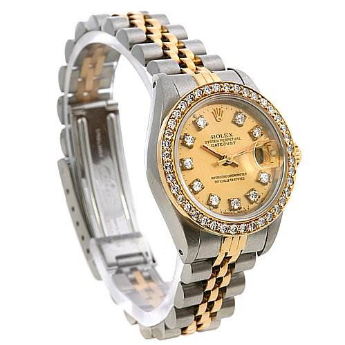 Rolex Datejust Ss 18k y Gold Diamond Ladies Watch 69173 SwissWatchExpo