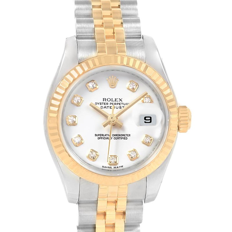 Rolex Datejust 26 Steel Yellow Gold Diamond Ladies Watch 179173 Box SwissWatchExpo