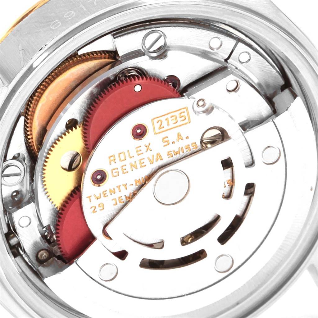 The image shows a detailed view of the movement assembly of a Rolex Datejust 69173 Women's Stainless Steel Champagne Dial 69173 Women's Stainless Steel Champagne Dial watch.