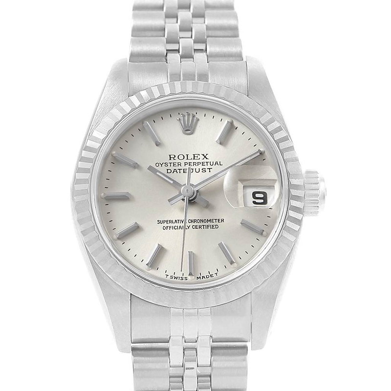 Rolex Datejust 26 Steel 18K White Gold Fluted Bezel Ladies Watch 69174 SwissWatchExpo