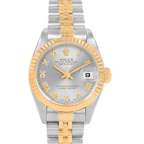 Photo of Rolex Datejust Steel Yellow Gold Slate Roman Dial Ladies Watch 69173