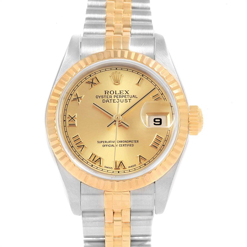 Rolex Datejust Steel Yellow Gold Roman Dial Ladies Watch 79173 SwissWatchExpo