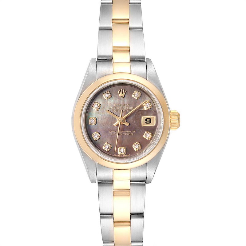 Rolex Datejust Steel Yellow Gold MOP Diamond Ladies Watch 79163 Box SwissWatchExpo