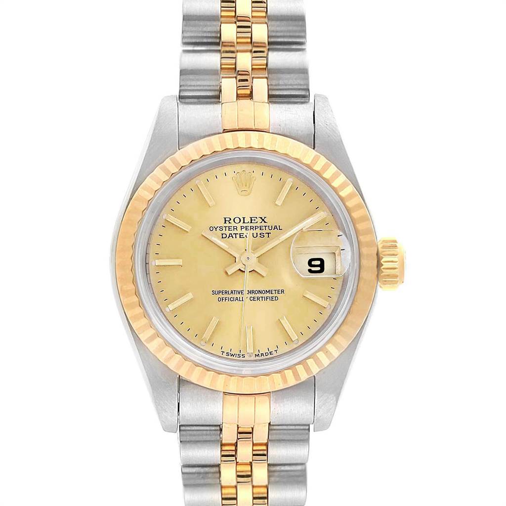 Rolex Datejust 26 Steel Yellow Gold Fluted Bezel Ladies Watch 69173 ...