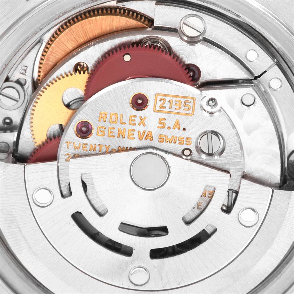 This close-up image shows the intricate internal mechanical components of the Rolex Datejust 69173 Women's Stainless Steel Champagne Dial 69173 Women's Stainless Steel Champagne Dial watch movements.