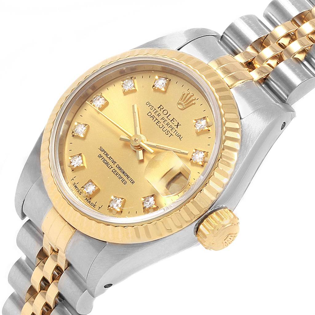 Rolex Datejust Steel Yellow Gold Diamond Automatic Ladies Watch 69173 ...