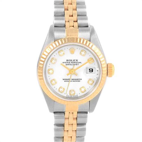 Photo of Rolex Datejust Steel Yellow Gold White Diamond Dial Ladies Watch 79173