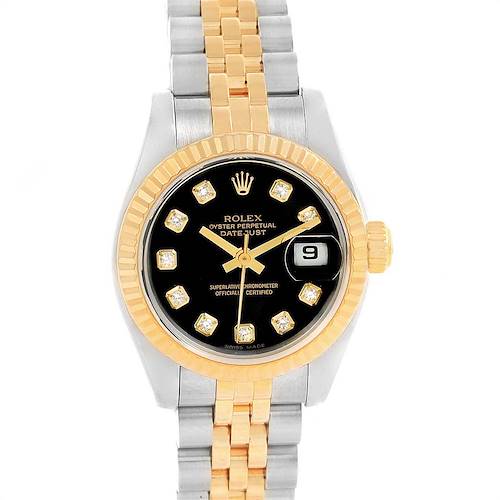 Photo of Rolex Datejust 26mm Steel Yellow Gold Diamond Dial Ladies Watch 79173