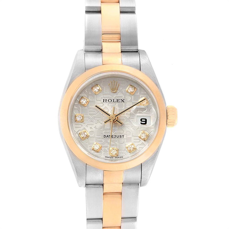 Rolex Datejust Steel Yellow Gold Anniversary Diamond Ladies Watch 69163 SwissWatchExpo