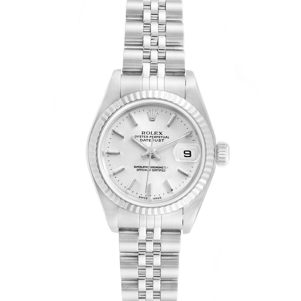 Rolex Datejust 26 Steel White Gold Silver Dial Ladies Watch 79174 ...