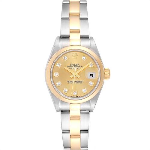 Photo of Rolex Datejust 26 Ladies Steel Yellow Gold Diamond Ladies Watch 79163 Box