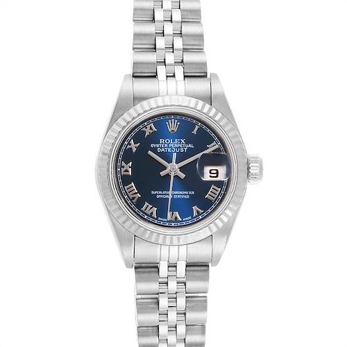 Photo of Rolex Datejust Steel White Gold Blue Roman Dial Ladies Watch 79174