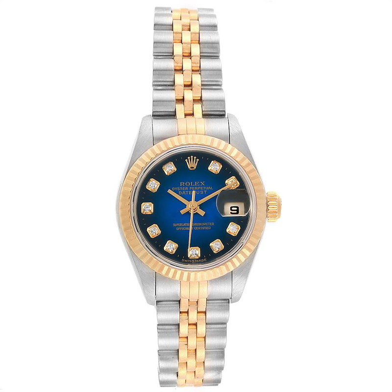 Rolex Datejust 26 Steel Yellow Gold Vignette Diamond Ladies Watch 79173 SwissWatchExpo