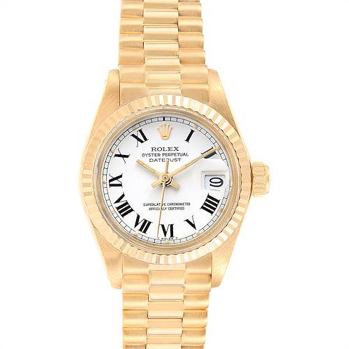 Photo of Rolex Datejust 26mm 18K Yellow Gold White Dial Ladies Watch 6917 Box