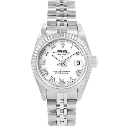 Photo of Rolex Datejust 26 Steel White Gold Roman Dial Ladies Watch 79174