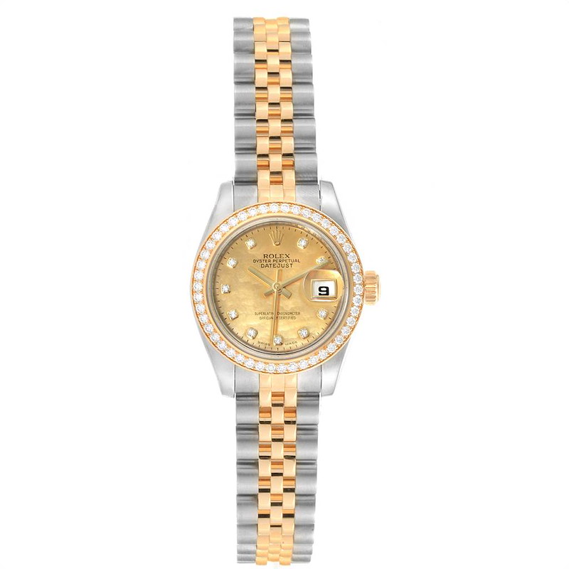 Rolex Datejust Steel Yellow Gold Diamond Goldust Dial Ladies Watch 179383 SwissWatchExpo