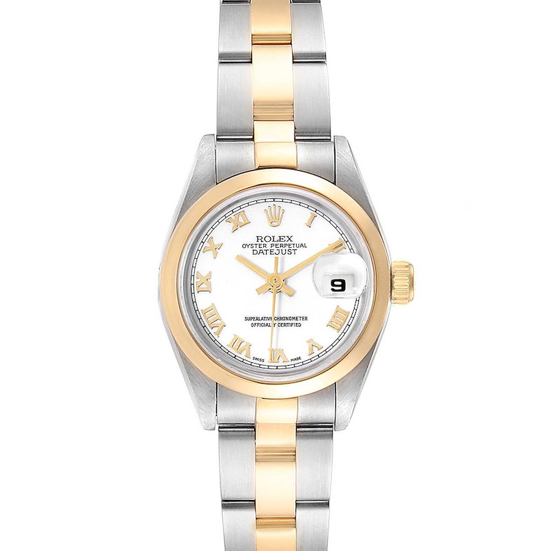 Rolex Datejust Steel Yellow Gold White Dial Ladies Watch 69163 SwissWatchExpo