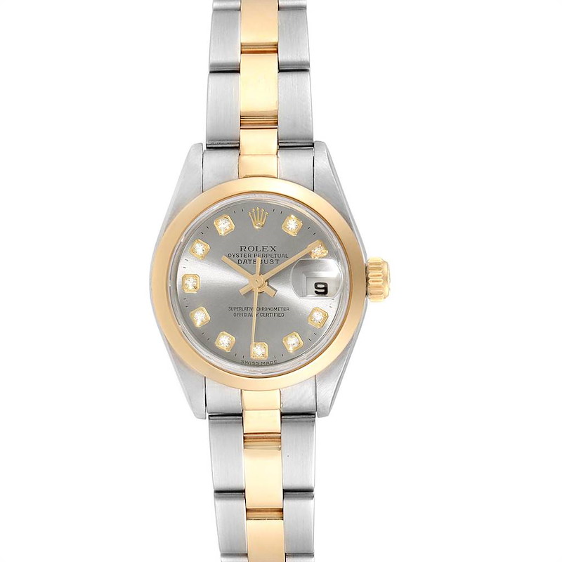 Rolex Datejust Steel Yellow Gold Diamond Ladies Watch 69163 Box Papers SwissWatchExpo