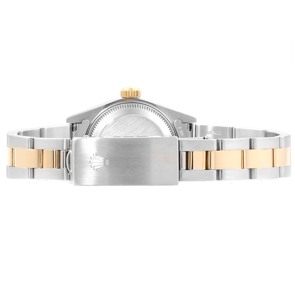 The image shows the back of the bracelet and clasp of a Rolex Datejust 69163 Women's Stainless Steel White Dial 69163 Women's Stainless Steel White Dial watch.