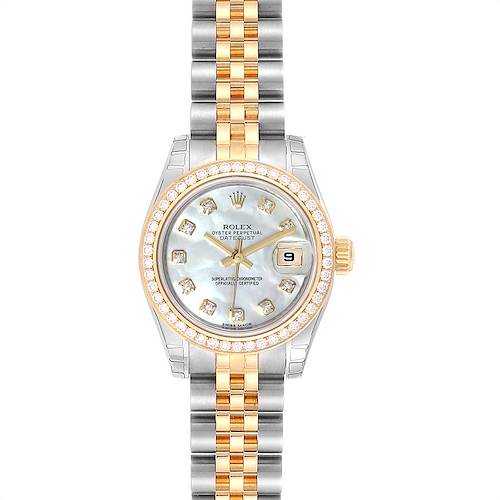 Photo of Rolex Datejust Steel Yellow Gold MOP Diamond Ladies Watch 179383 Unworn