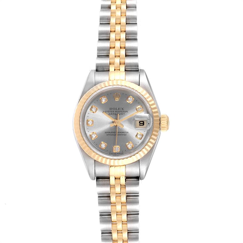 Rolex Datejust Steel Yellow Gold Diamond Ladies Watch 79173 Box Papers SwissWatchExpo