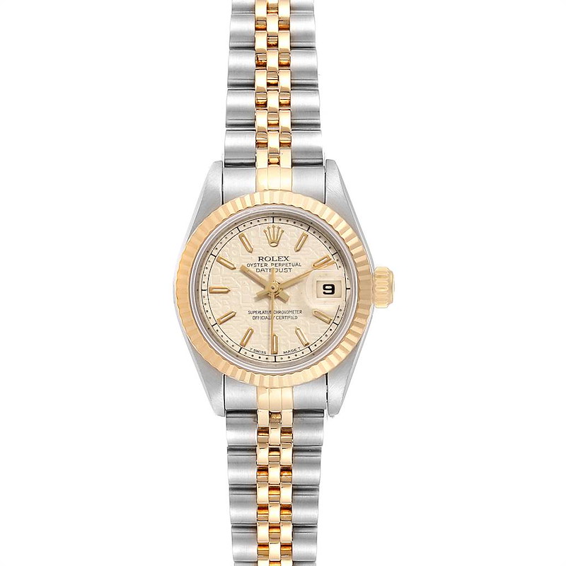 Rolex Datejust 26 Steel Yellow Gold Anniversary Dial Ladies Watch 69173 SwissWatchExpo