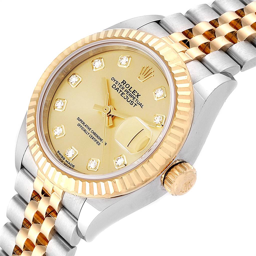 Rolex Datejust 28 Steel Yellow Gold Diamond Ladies Watch 279173 ...